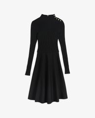 TED BAKER - Đầm midi tay dài cổ trụ Button Detail Skater