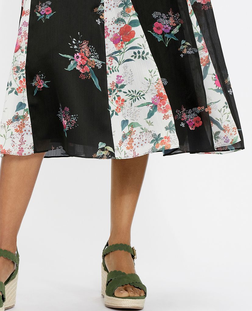 TED BAKER - Đầm midi sát nách họa tiết hoa Dliilo