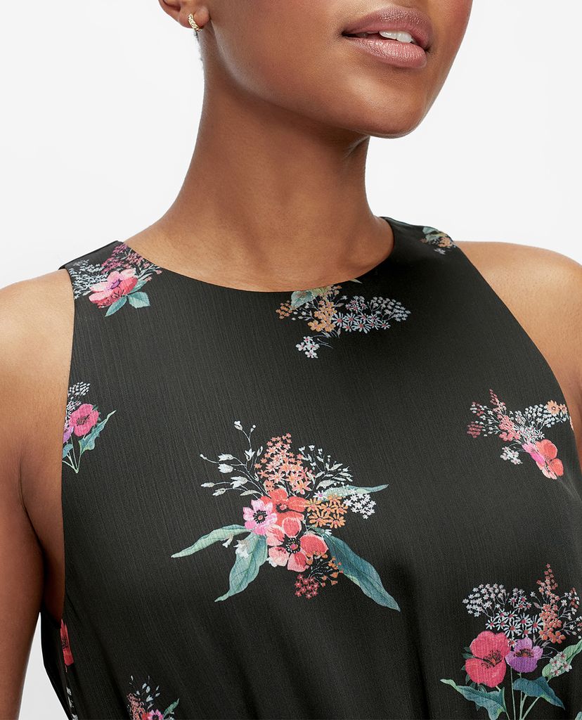 TED BAKER - Đầm midi sát nách họa tiết hoa Dliilo