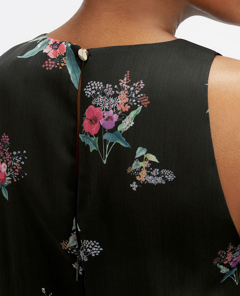 TED BAKER - Đầm midi sát nách họa tiết hoa Dliilo