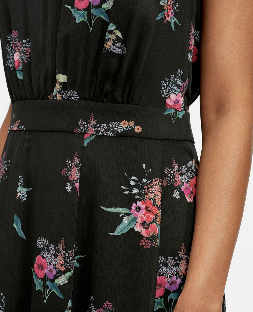 TED BAKER - Đầm midi sát nách họa tiết hoa Dliilo
