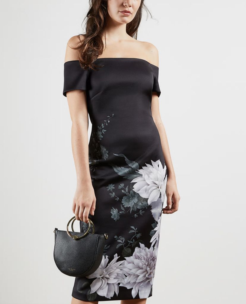 TED BAKER - Đầm midi bút chì bẹt vai Peaony