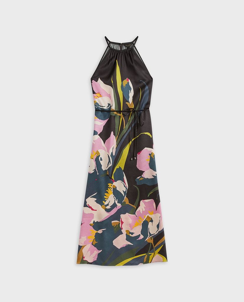TED BAKER - Đầm midi cổ yếm sát nách Piana