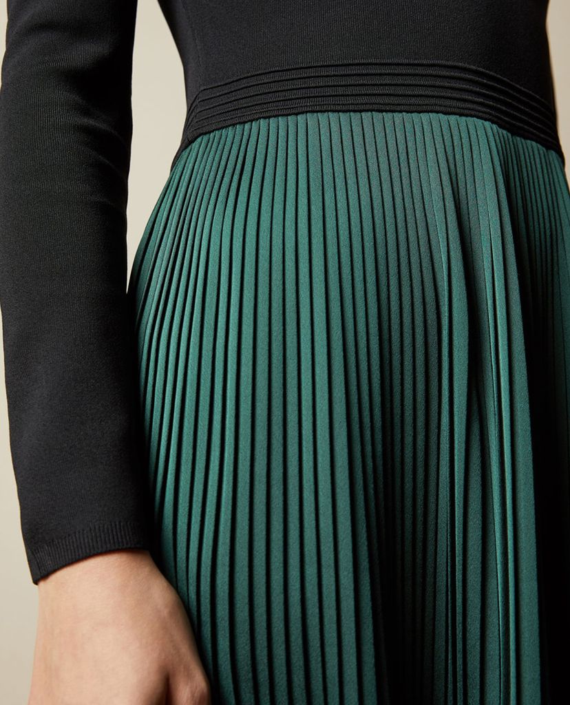 TED BAKER - Đầm midi tay dài xếp li Scarlah