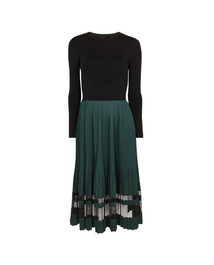 TED BAKER - Đầm midi tay dài xếp li Scarlah