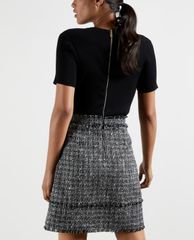 TED BAKER - Đầm mini cổ tròn ngắn tay Boucle Skirt Mini Mockable
