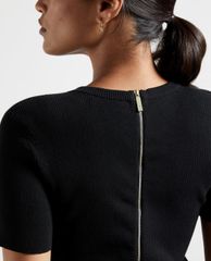 TED BAKER - Đầm mini cổ tròn ngắn tay Boucle Skirt Mini Mockable