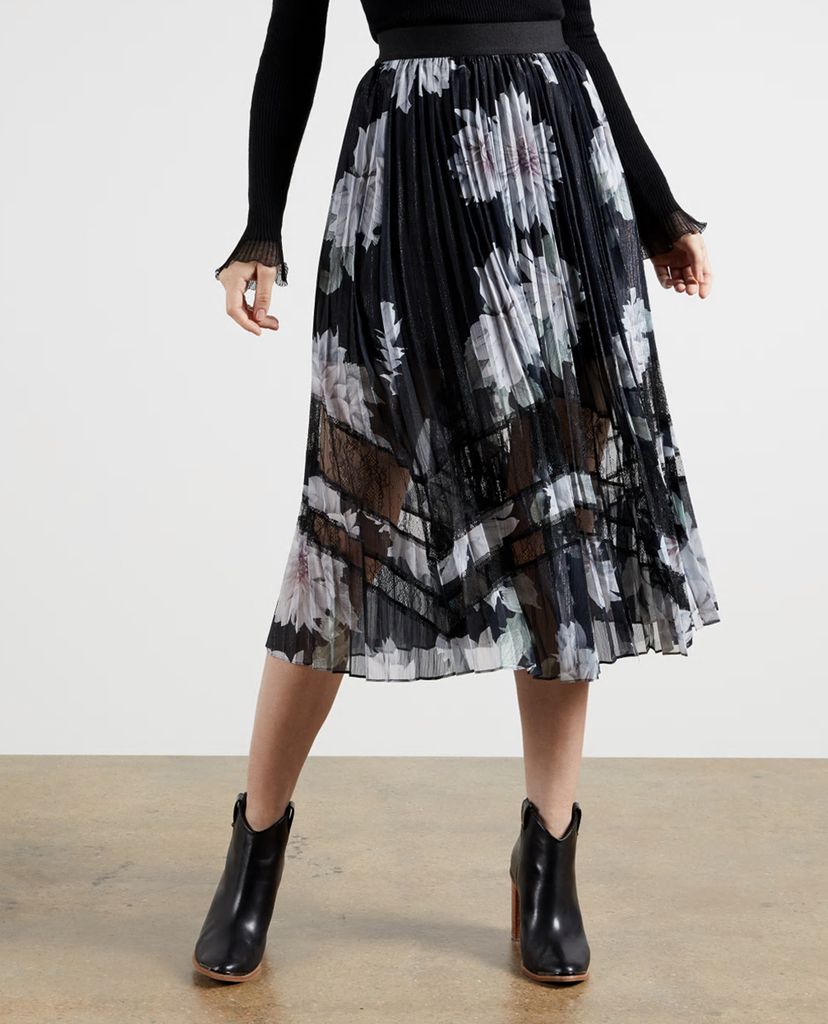 TED BAKER - Chân váy midi xếp li Culsa