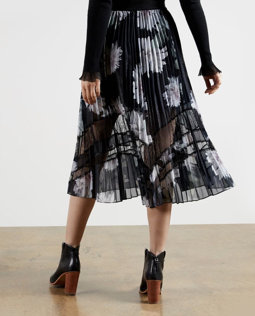 TED BAKER - Chân váy midi xếp li Culsa
