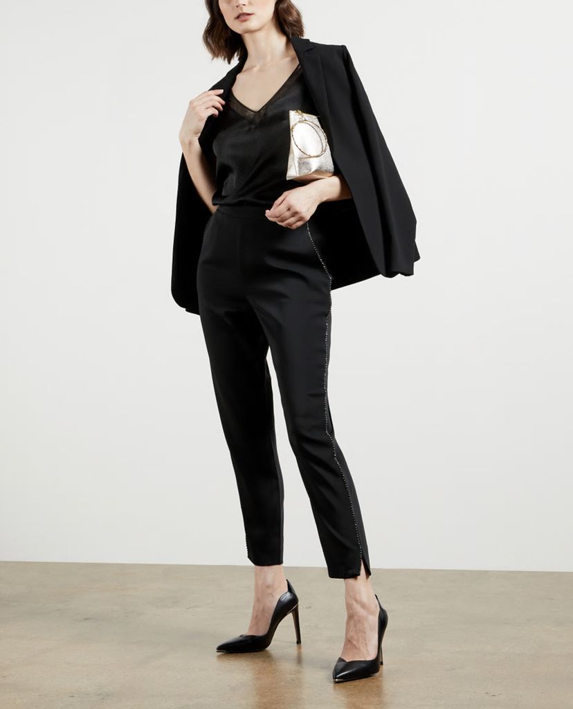 TED BAKER - Quần kiểu nữ lưng thun viền sequin Adelon