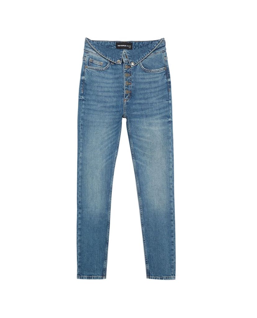 THE KOOPLES - Quần jeans nữ phối nút Fold Over Waist
