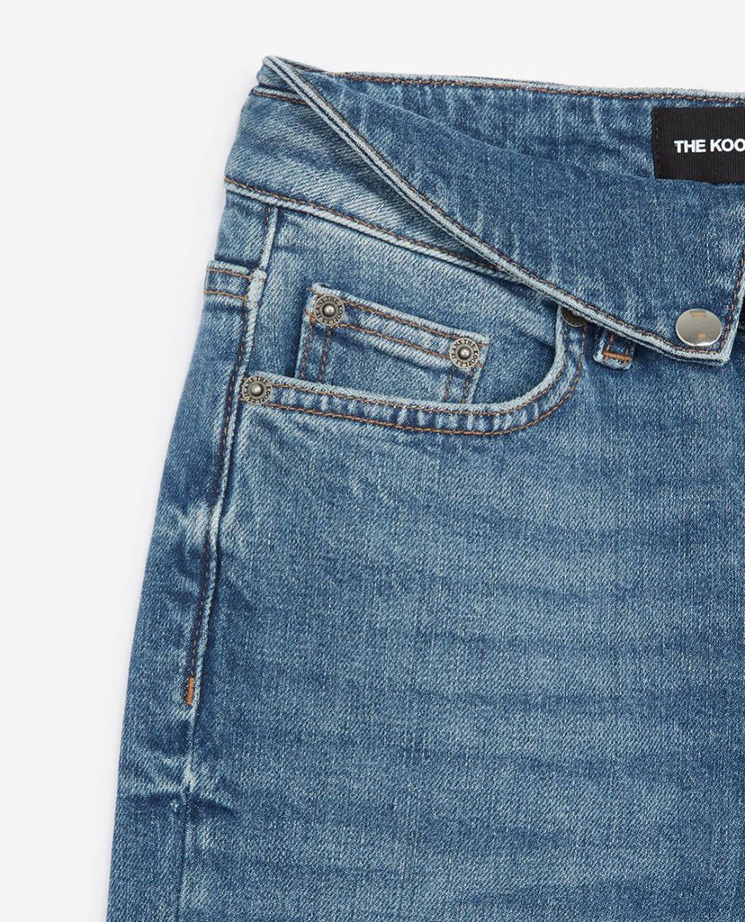 THE KOOPLES - Quần jeans nữ phối nút Fold Over Waist