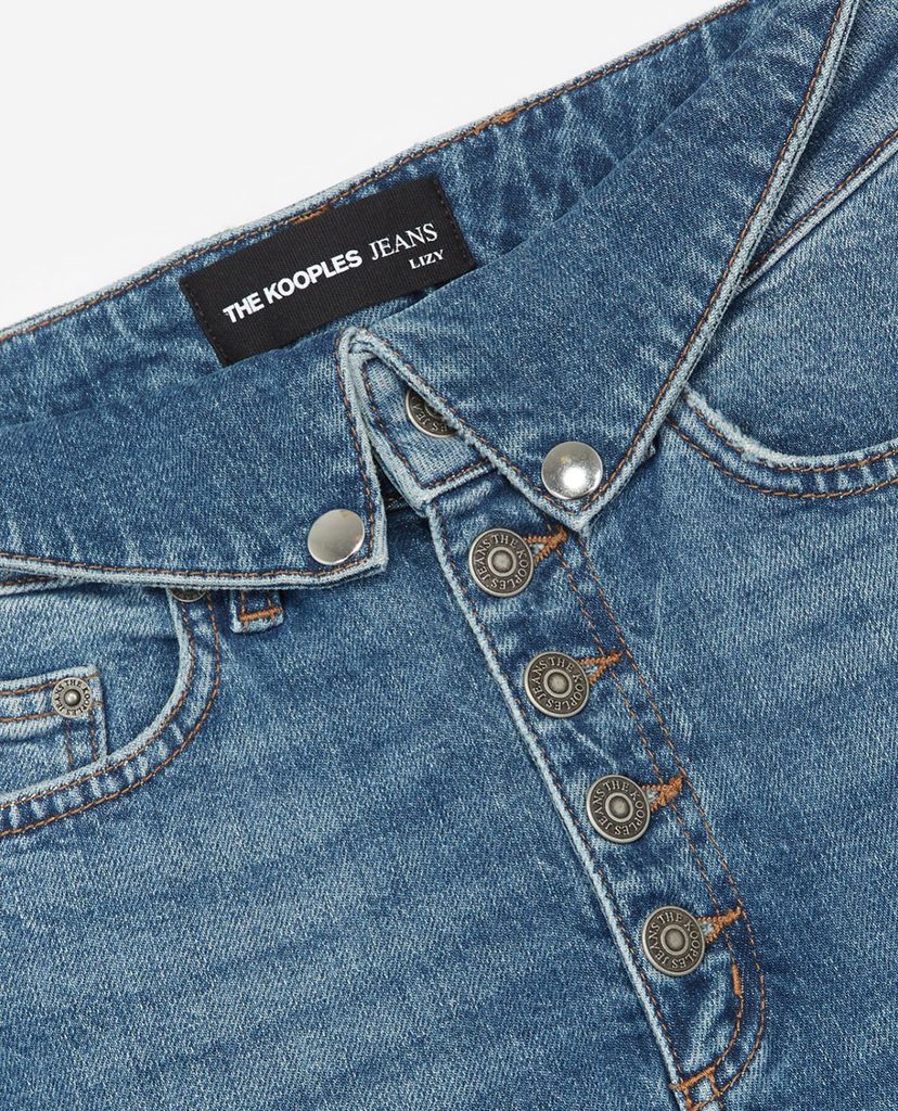 THE KOOPLES - Quần jeans nữ phối nút Fold Over Waist