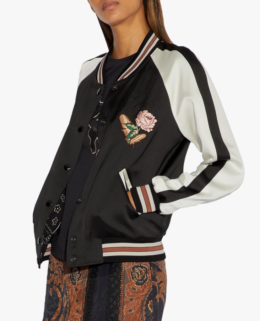 COACH - Áo khoác nữ bóng chày Reversible Varsity