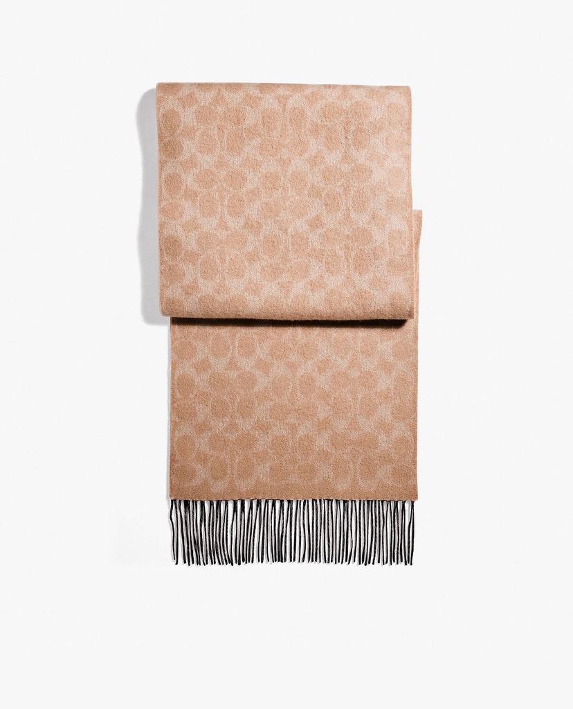 COACH - Khăn choàng nữ tua rua Reversible