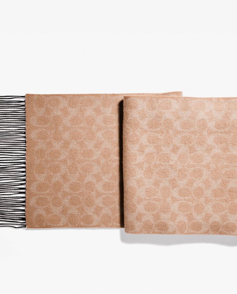 COACH - Khăn choàng nữ tua rua Reversible