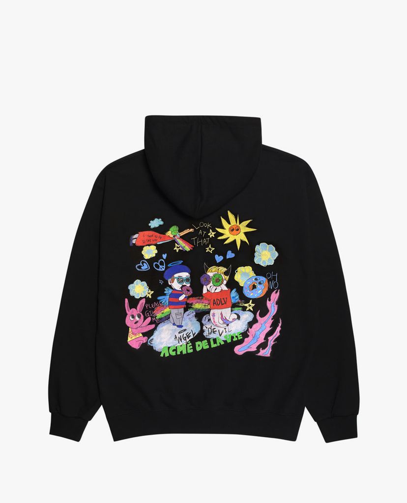 ADLV - Áo hoodie tay dài mũ trùm Angel And Devil