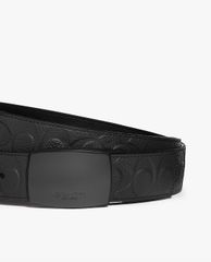 COACH - Thắt lưng nam bản vừa mặt khóa kim loại Plaque Buckle