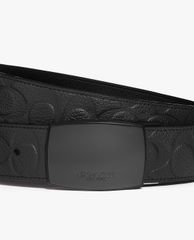 COACH - Thắt lưng nam bản vừa mặt khóa kim loại Plaque Buckle