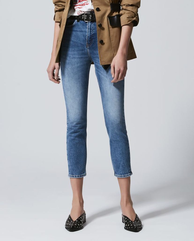 THE KOOPLES - Quần jeans nữ phom slim fit phối thắt lưng da