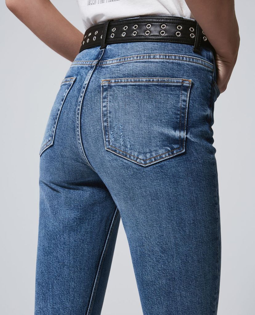 THE KOOPLES - Quần jeans nữ phom slim fit phối thắt lưng da