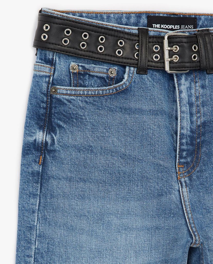 THE KOOPLES - Quần jeans nữ phom slim fit phối thắt lưng da