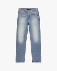 THE KOOPLES - Quần jeans nam denim wash bạc Straight Cut Faded