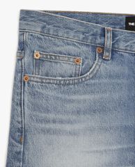 THE KOOPLES - Quần jeans nam denim wash bạc Straight Cut Faded