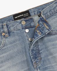 THE KOOPLES - Quần jeans nam denim wash bạc Straight Cut Faded