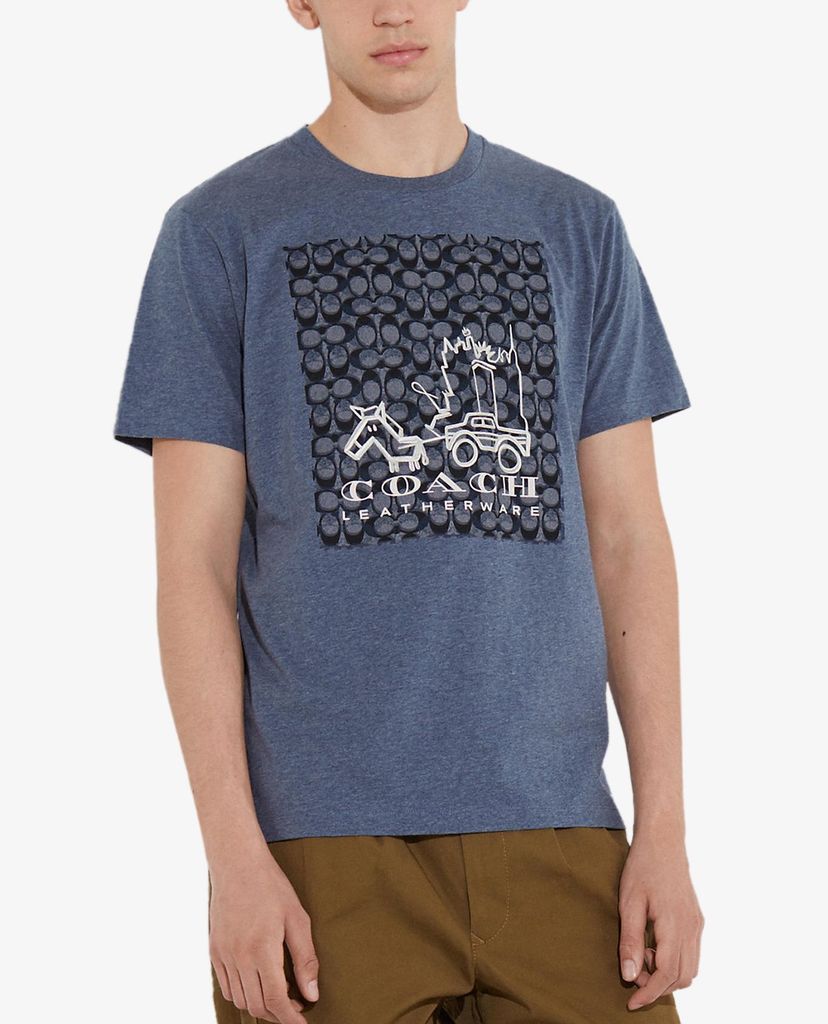 COACH - Áo thun nam ngắn tay Abstract Horse And Carriage Signature