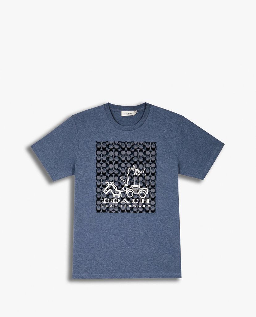 COACH - Áo thun nam ngắn tay Abstract Horse And Carriage Signature