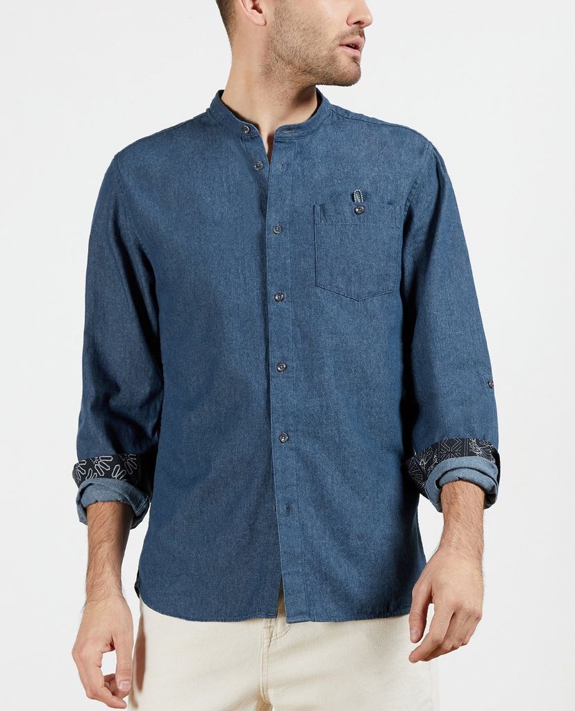 TED BAKER - Áo sơ mi nam tay dài cổ trụ Hyon