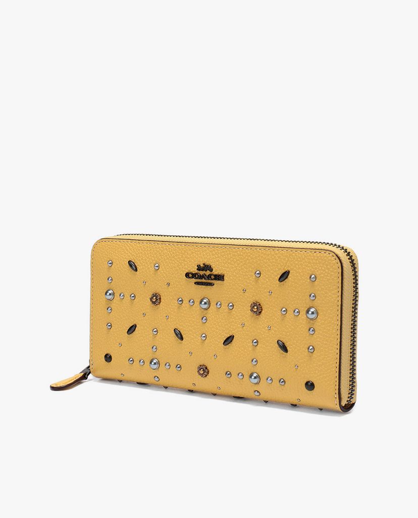 COACH - Ví nữ chữ nhật đính cườm Sunflower Polished