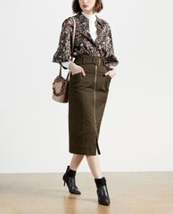 TED BAKER - Chân váy bút chì phối zip Janiis