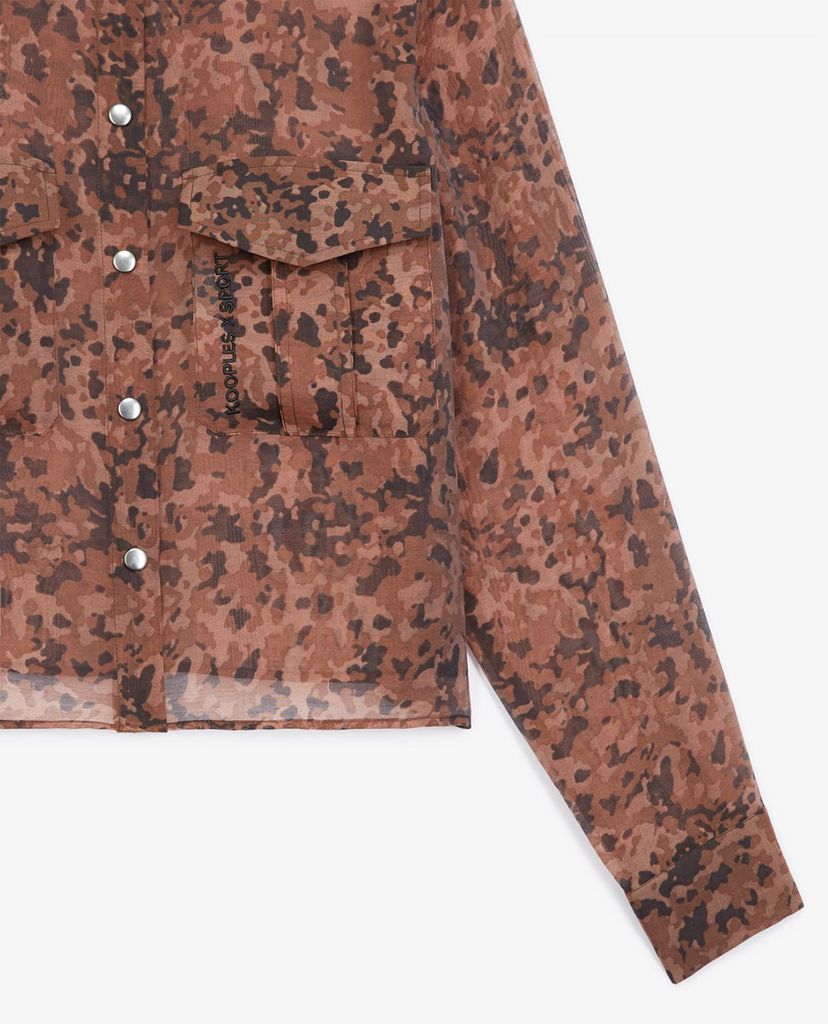 THE KOOPLES - Áo sơ mi nữ cổ bẻ tay dài Snug Print
