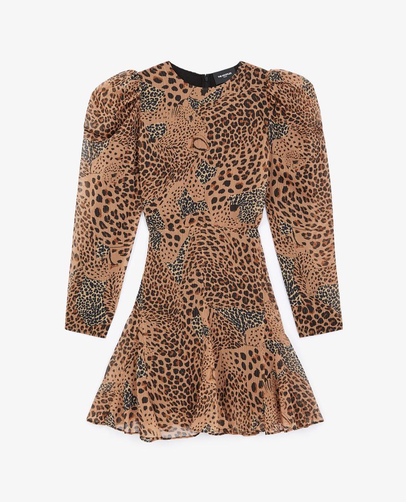 THE KOOPLES - Đầm mini phom xòe Animal Print