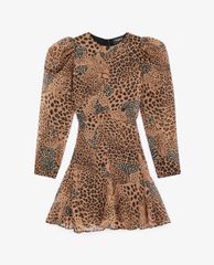 THE KOOPLES - Đầm mini phom xòe Animal Print