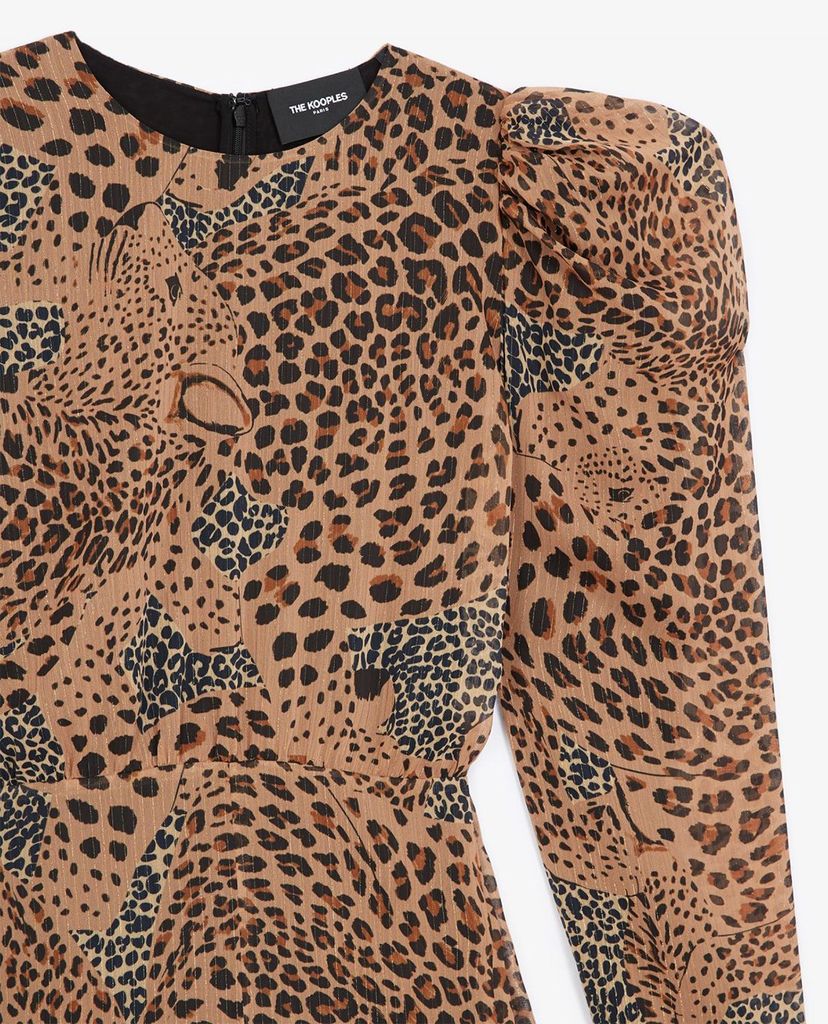 THE KOOPLES - Đầm mini phom xòe Animal Print