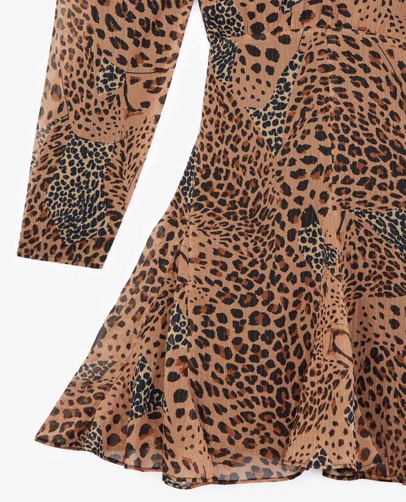THE KOOPLES - Đầm mini phom xòe Animal Print