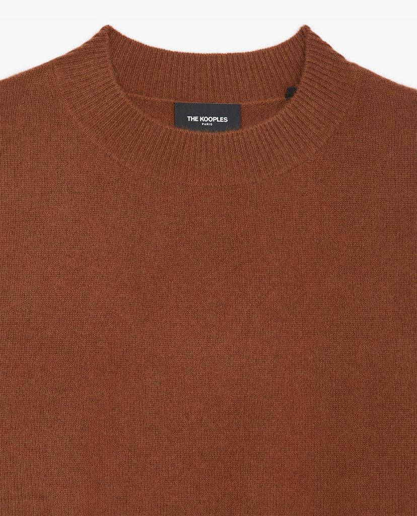THE KOOPLES - Áo sweater nữ cổ tròn tay dài Plain Ecru Cashmere