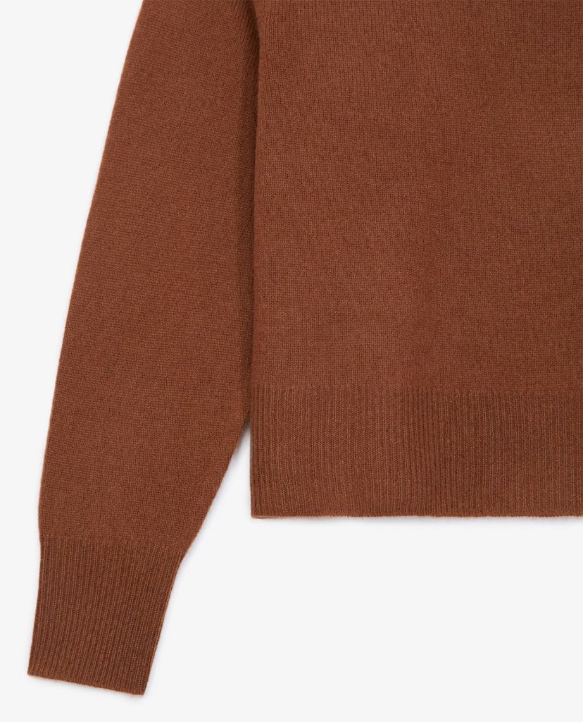 THE KOOPLES - Áo sweater nữ cổ tròn tay dài Plain Ecru Cashmere