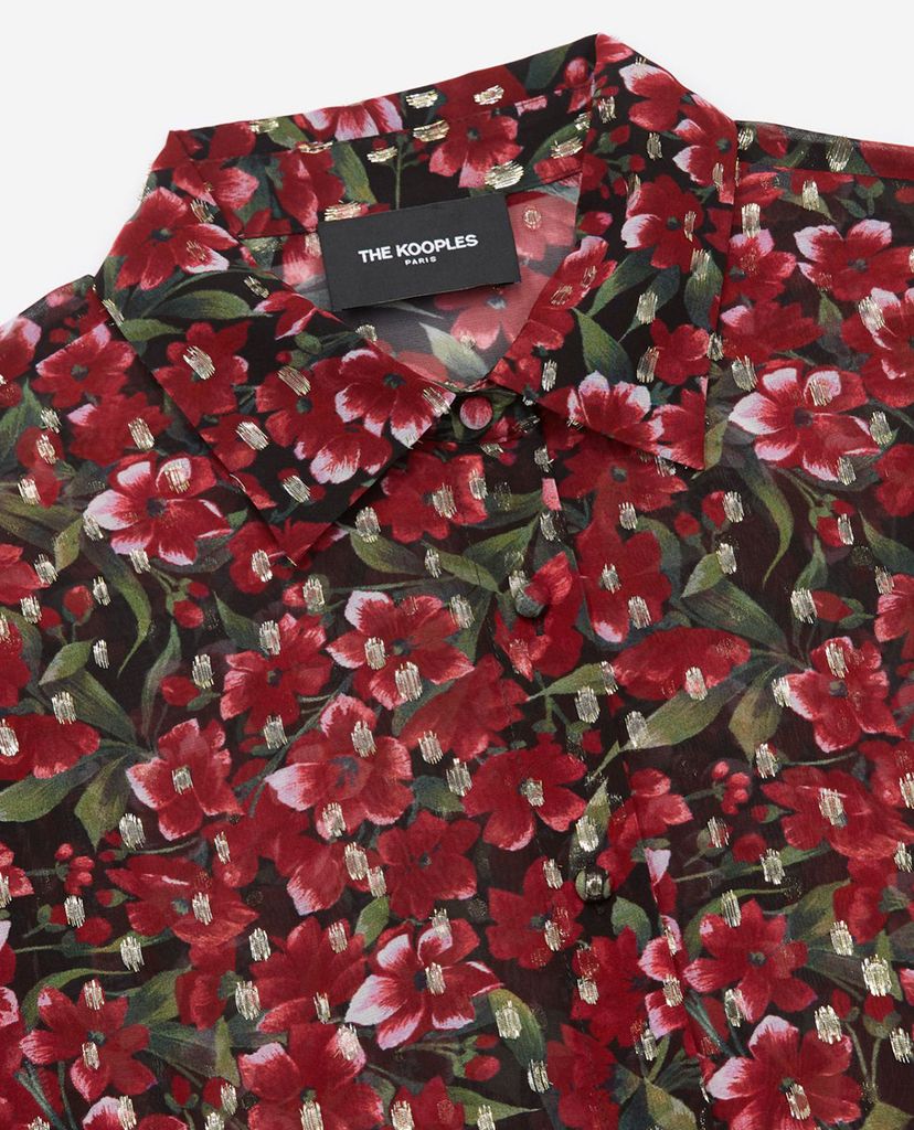 THE KOOPLES - Áo sơ mi nữ tay dài Burgundy Print
