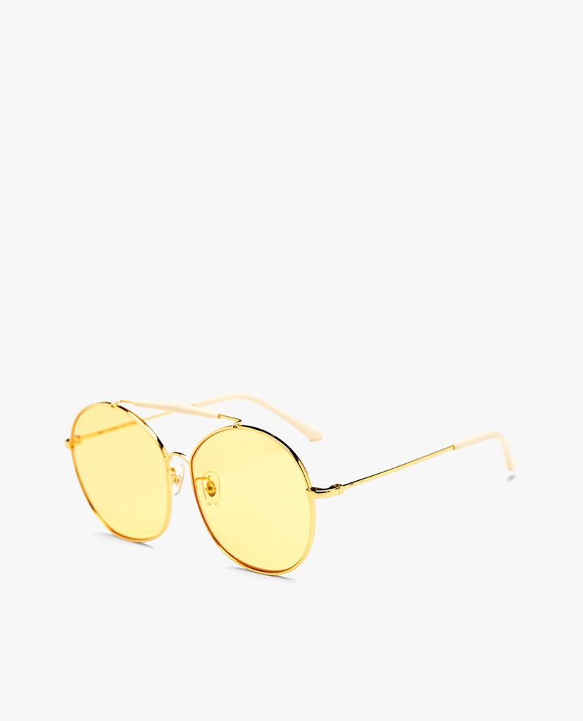 MUJOSH - Kính mát tròn oversized cách điệu cá tính