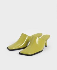 CHARLES & KEITH - Giày cao gót mũi tròn Covered Mules