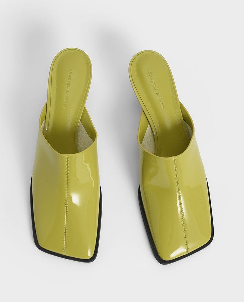 CHARLES & KEITH - Giày cao gót mũi tròn Covered Mules