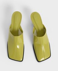 CHARLES & KEITH - Giày cao gót mũi tròn Covered Mules