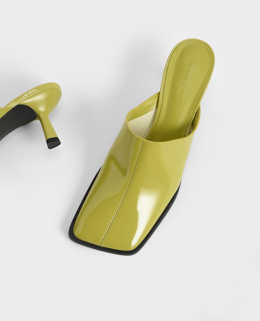 CHARLES & KEITH - Giày cao gót mũi tròn Covered Mules