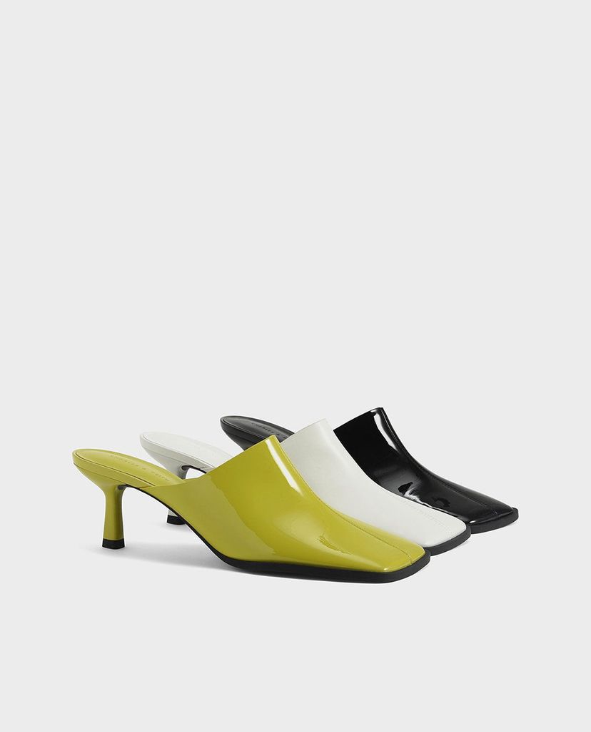CHARLES & KEITH - Giày cao gót mũi tròn Covered Mules