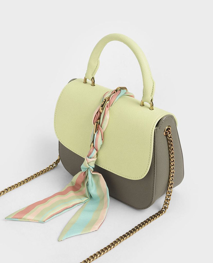 CHARLES & KEITH - Túi xách tay nắp gập Braided Front Flap