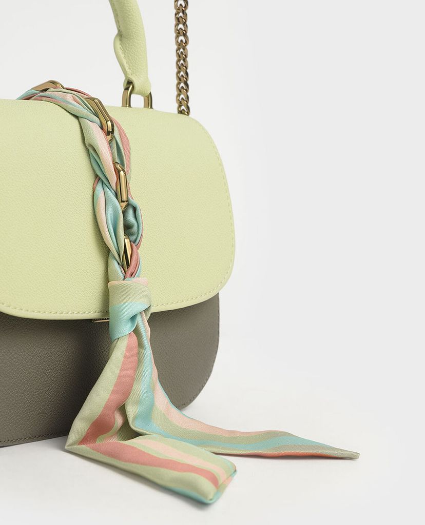 CHARLES & KEITH - Túi xách tay nắp gập Braided Front Flap